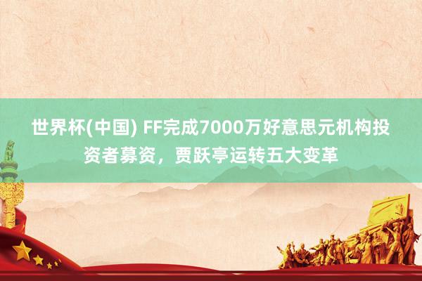 世界杯(中国) FF完成7000万好意思元机构投资者募资,贾跃亭运转五大变革