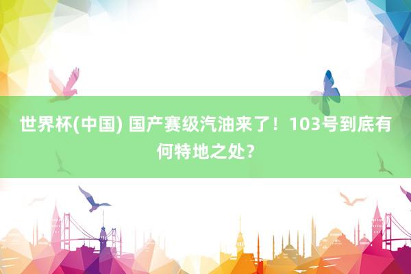 世界杯(中国) 国产赛级汽油来了!103号到底有何特地之处?