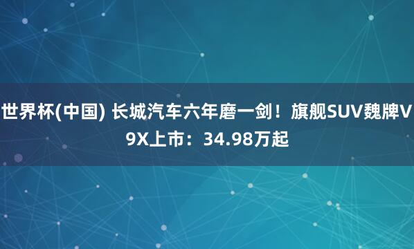 世界杯(中国) 长城汽车六年磨一剑!旗舰SUV魏牌V9X上市:34.98万起