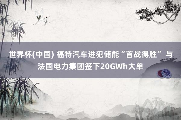 世界杯(中国) 福特汽车进犯储能“首战得胜” 与法国电力集团签下20GWh大单