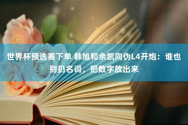 世界杯预选赛下单 韩旭和余凯向伪L4开炮:谁也别扔名词,把数字放出来