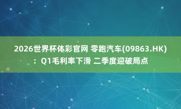 2026世界杯体彩官网 零跑汽车(09863.HK):Q1毛利率下滑 二季度迎破局点
