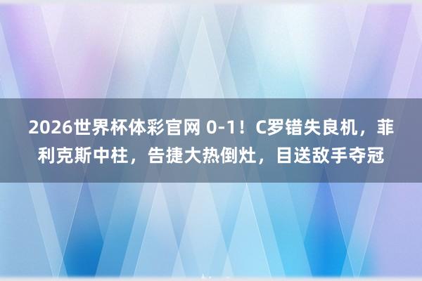 2026世界杯体彩官网 0-1!C罗错失良机,菲利克斯中柱,告捷大热倒灶,目送敌手夺冠