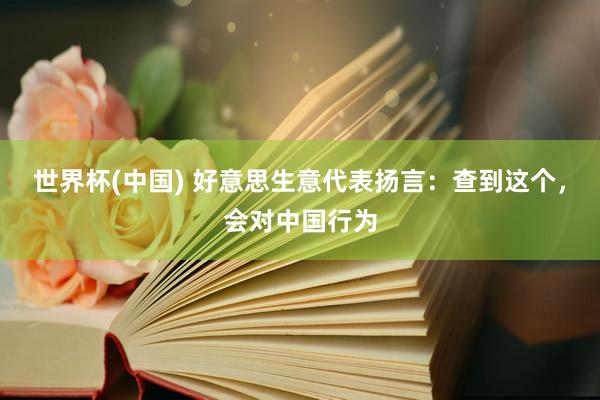 世界杯(中国) 好意思生意代表扬言:查到这个,会对中国行为