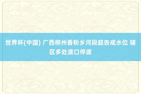 世界杯(中国) 广西柳州香粉乡河段超告戒水位 辖区多处渡口停渡