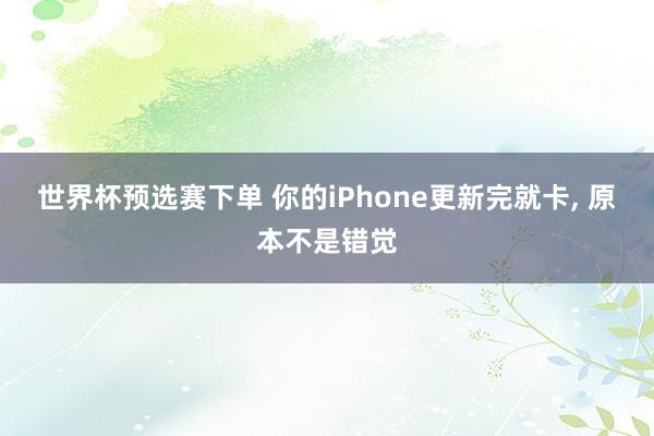 世界杯预选赛下单 你的iPhone更新完就卡, 原本不是错觉