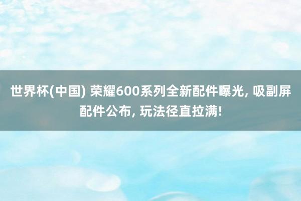 世界杯(中国) 荣耀600系列全新配件曝光, 吸副屏配件公布, 玩法径直拉满!