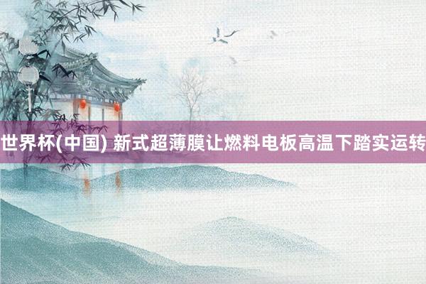 世界杯(中国) 新式超薄膜让燃料电板高温下踏实运转
