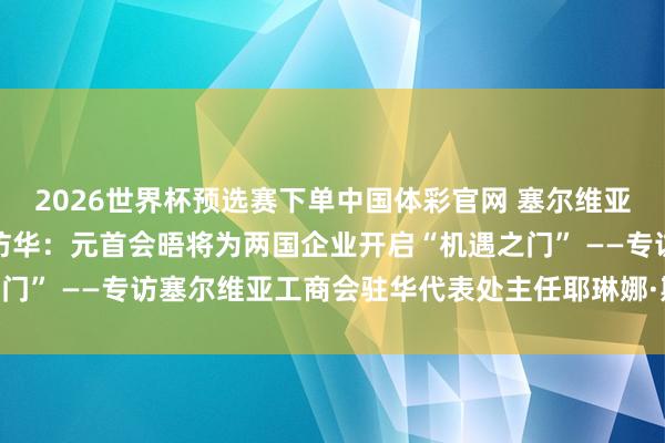 2026世界杯预选赛下单中国体彩官网 塞尔维亚工商界蹙迫期待武契奇访华:元首会晤将为两国企业开启“机遇之门” ——专访塞尔维亚工商会驻华代表处主任耶琳娜·斯特凡诺维奇