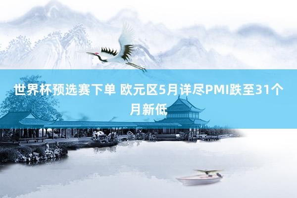世界杯预选赛下单 欧元区5月详尽PMI跌至31个月新低