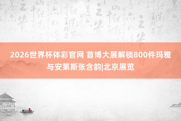 2026世界杯体彩官网 首博大展解锁800件玛雅与安第斯张含韵|北京展览
