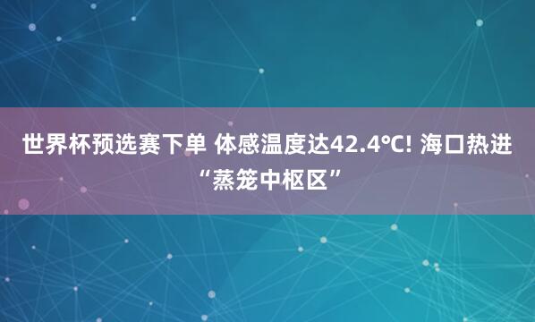 世界杯预选赛下单 体感温度达42.4℃! 海口热进“蒸笼中枢区”