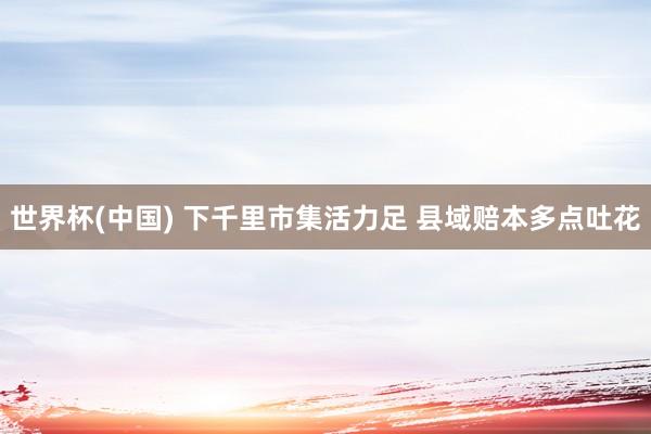 世界杯(中国) 下千里市集活力足 县域赔本多点吐花