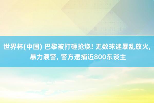 世界杯(中国) 巴黎被打砸抢烧! 无数球迷暴乱放火, 暴力袭警, 警方逮捕近800东谈主