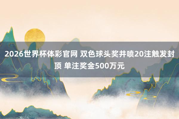 2026世界杯体彩官网 双色球头奖井喷20注触发封顶 单注奖金500万元