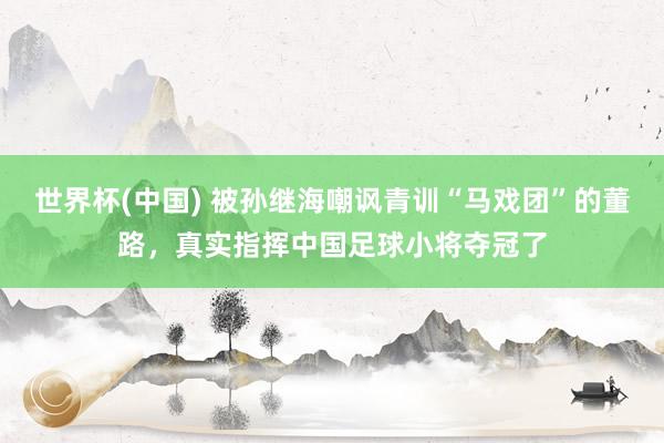 世界杯(中国) 被孙继海嘲讽青训“马戏团”的董路,真实指挥中国足球小将夺冠了