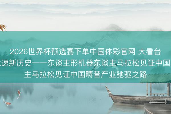 2026世界杯预选赛下单中国体彩官网 大看台|创造东谈主机竞速新历史——东谈主形机器东谈主马拉松见证中国畴昔产业驰驱之路