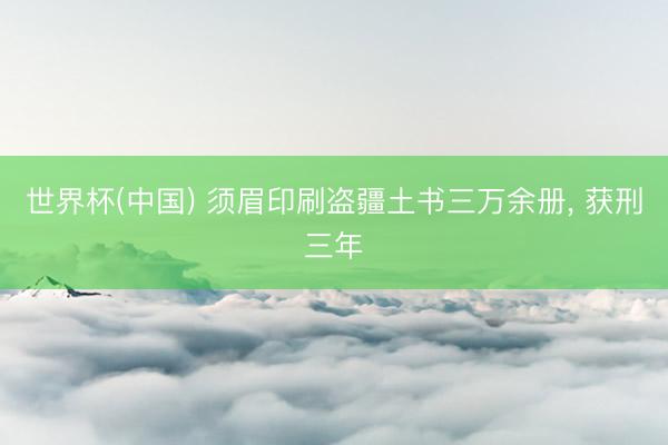 世界杯(中国) 须眉印刷盗疆土书三万余册, 获刑三年