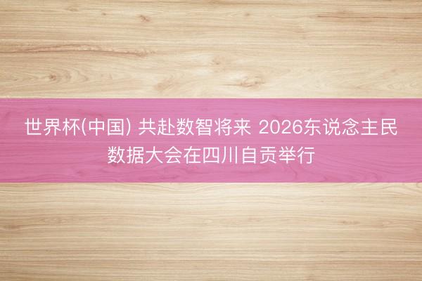 世界杯(中国) 共赴数智将来 2026东说念主民数据大会在四川自贡举行