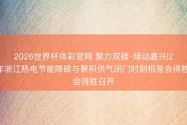 2026世界杯体彩官网 聚力双碳·绿动嘉兴|2026年浙江热电节能降碳与聚积供气闭门时刻相易会得胜召开
